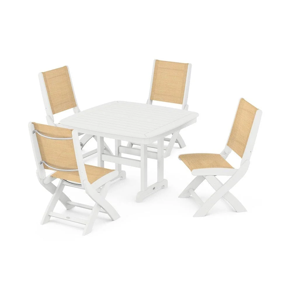 POLYWOOD® - Coastal Folding Side Chair 5-Piece Dining Set - PWS916 - Image 88