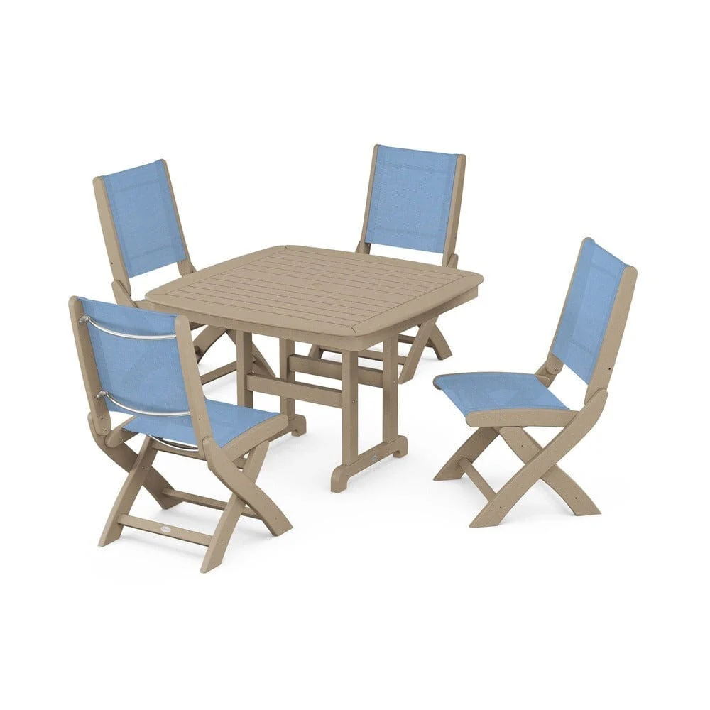 POLYWOOD® - Coastal Folding Side Chair 5-Piece Dining Set - PWS916 - Image 89