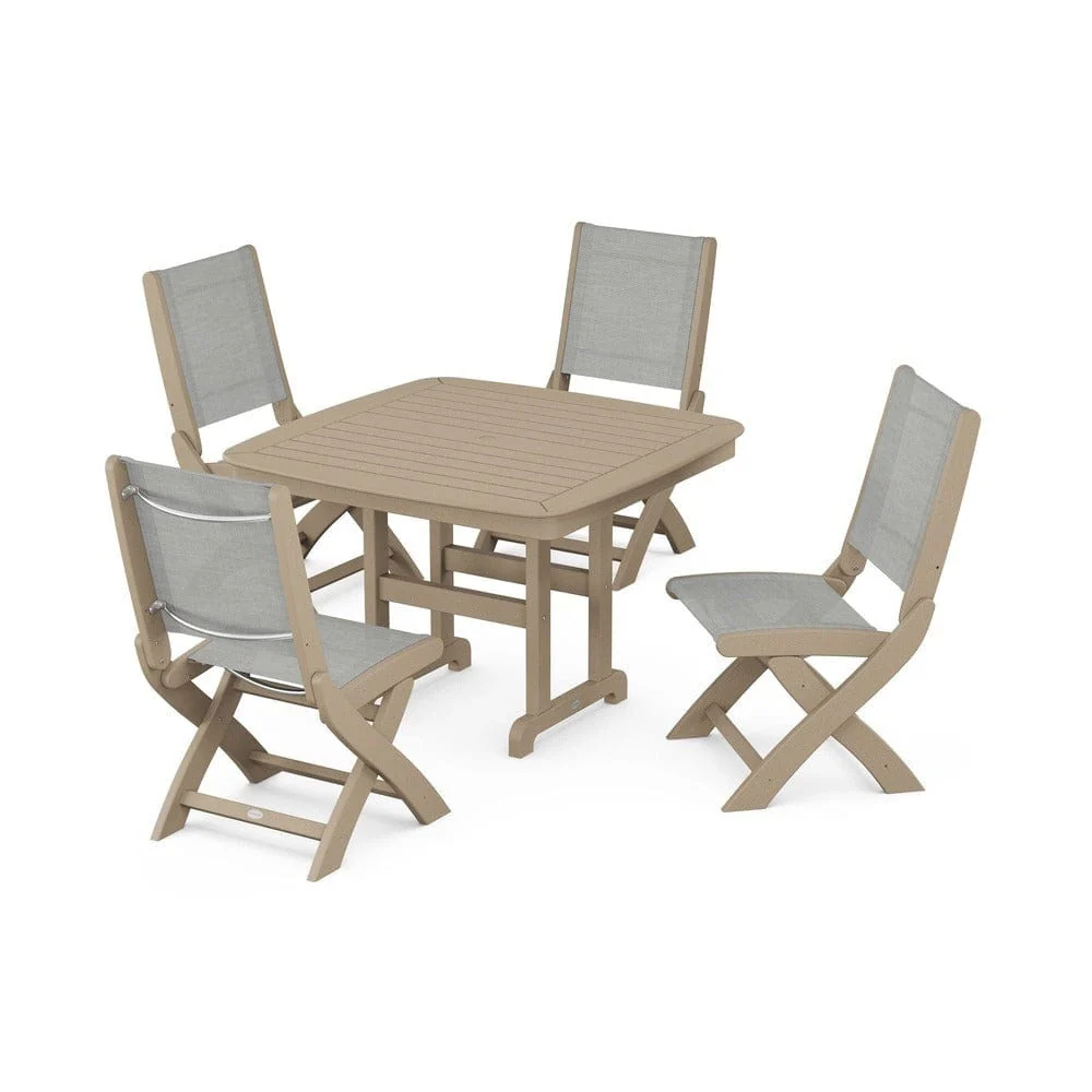 POLYWOOD® - Coastal Folding Side Chair 5-Piece Dining Set - PWS916 - Image 92