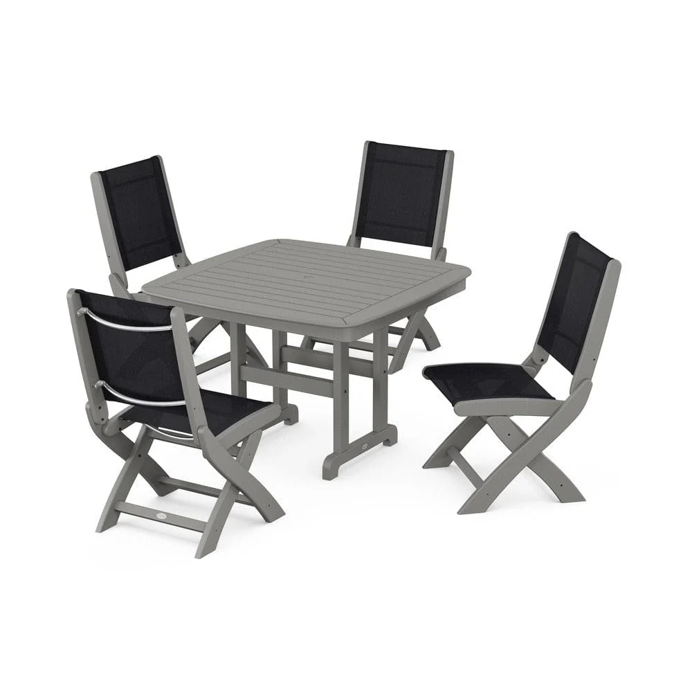 POLYWOOD® - Coastal Folding Side Chair 5-Piece Dining Set - PWS916 - Image 94