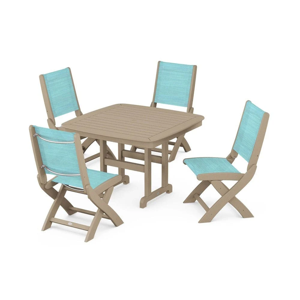 POLYWOOD® - Coastal Folding Side Chair 5-Piece Dining Set - PWS916 - Image 95