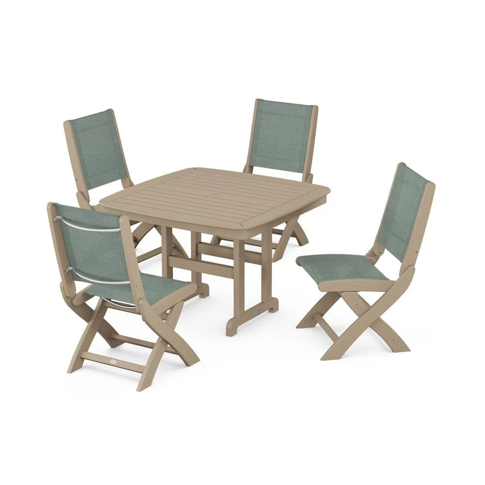 POLYWOOD® - Coastal Folding Side Chair 5-Piece Dining Set - PWS916 - Image 98