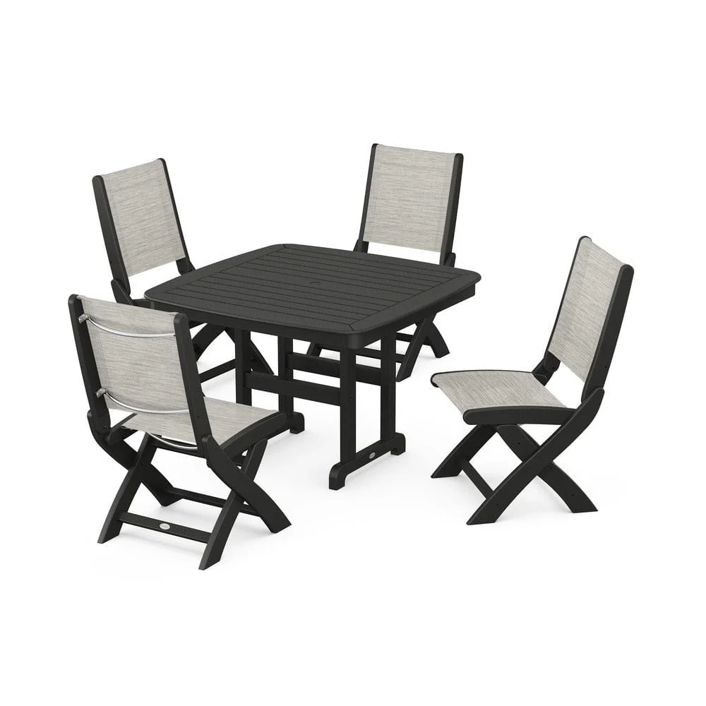 POLYWOOD® - Coastal Folding Side Chair 5-Piece Dining Set - PWS916 - Image 99