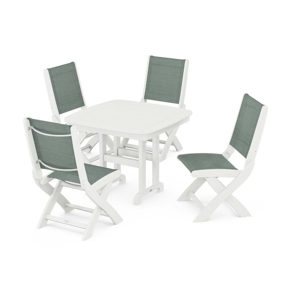POLYWOOD® - Coastal Folding Side Chair 5-Piece Dining Set - PWS1238 - Image 101