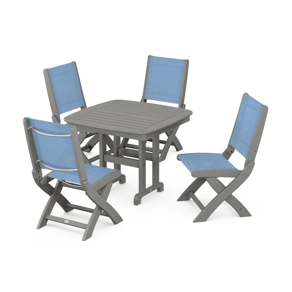 POLYWOOD® - Coastal Folding Side Chair 5-Piece Dining Set - PWS1238 - Image 108
