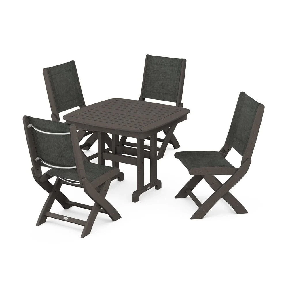 POLYWOOD® - Coastal Folding Side Chair 5-Piece Dining Set - PWS1238 - Image 109
