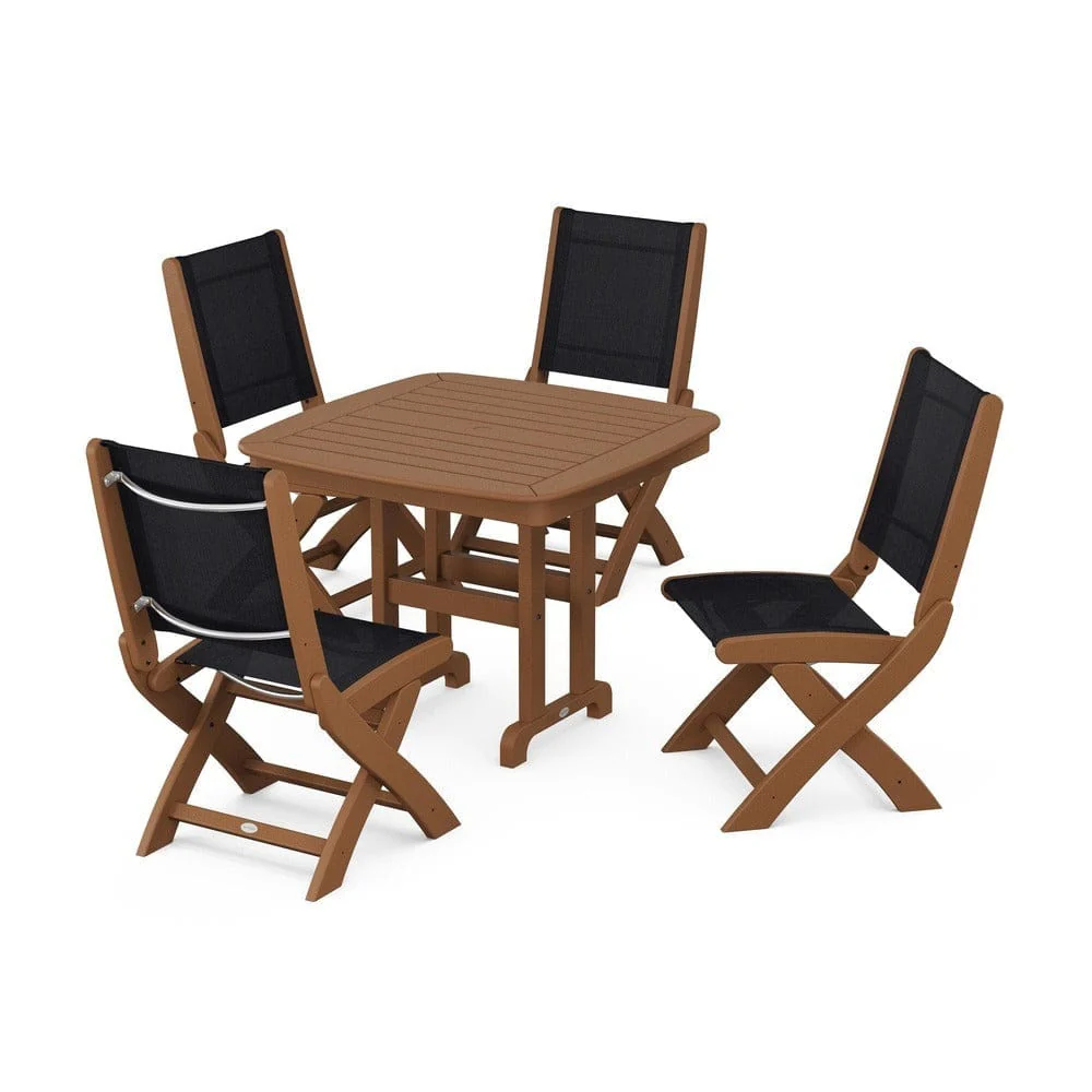 POLYWOOD® - Coastal Folding Side Chair 5-Piece Dining Set - PWS1238 - Image 117