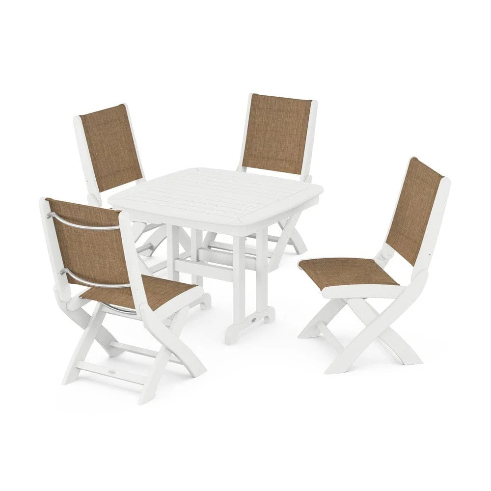 POLYWOOD® - Coastal Folding Side Chair 5-Piece Dining Set - PWS1238 - Image 118