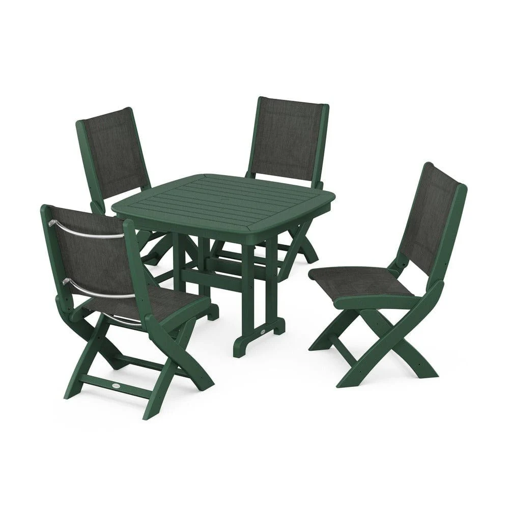 POLYWOOD® - Coastal Folding Side Chair 5-Piece Dining Set - PWS1238 - Image 119