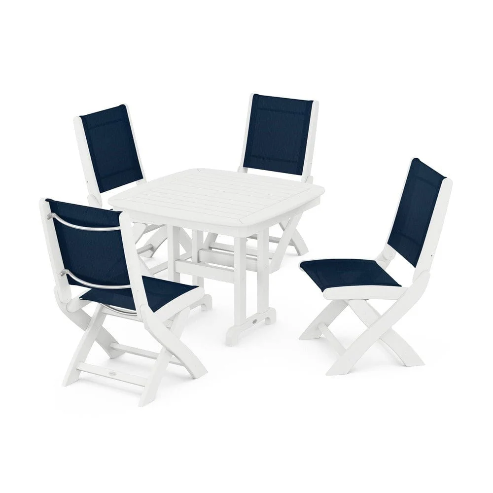POLYWOOD® - Coastal Folding Side Chair 5-Piece Dining Set - PWS1238 - Image 21