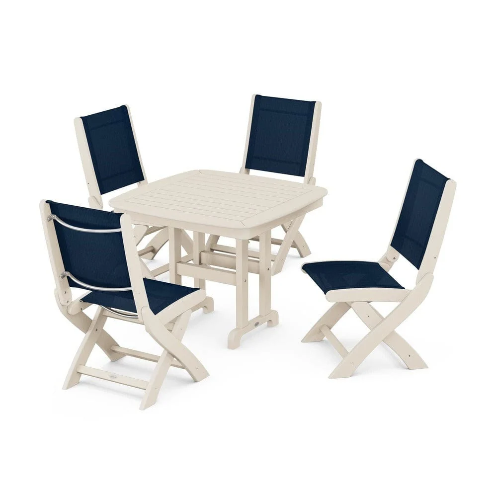 POLYWOOD® - Coastal Folding Side Chair 5-Piece Dining Set - PWS1238 - Image 29