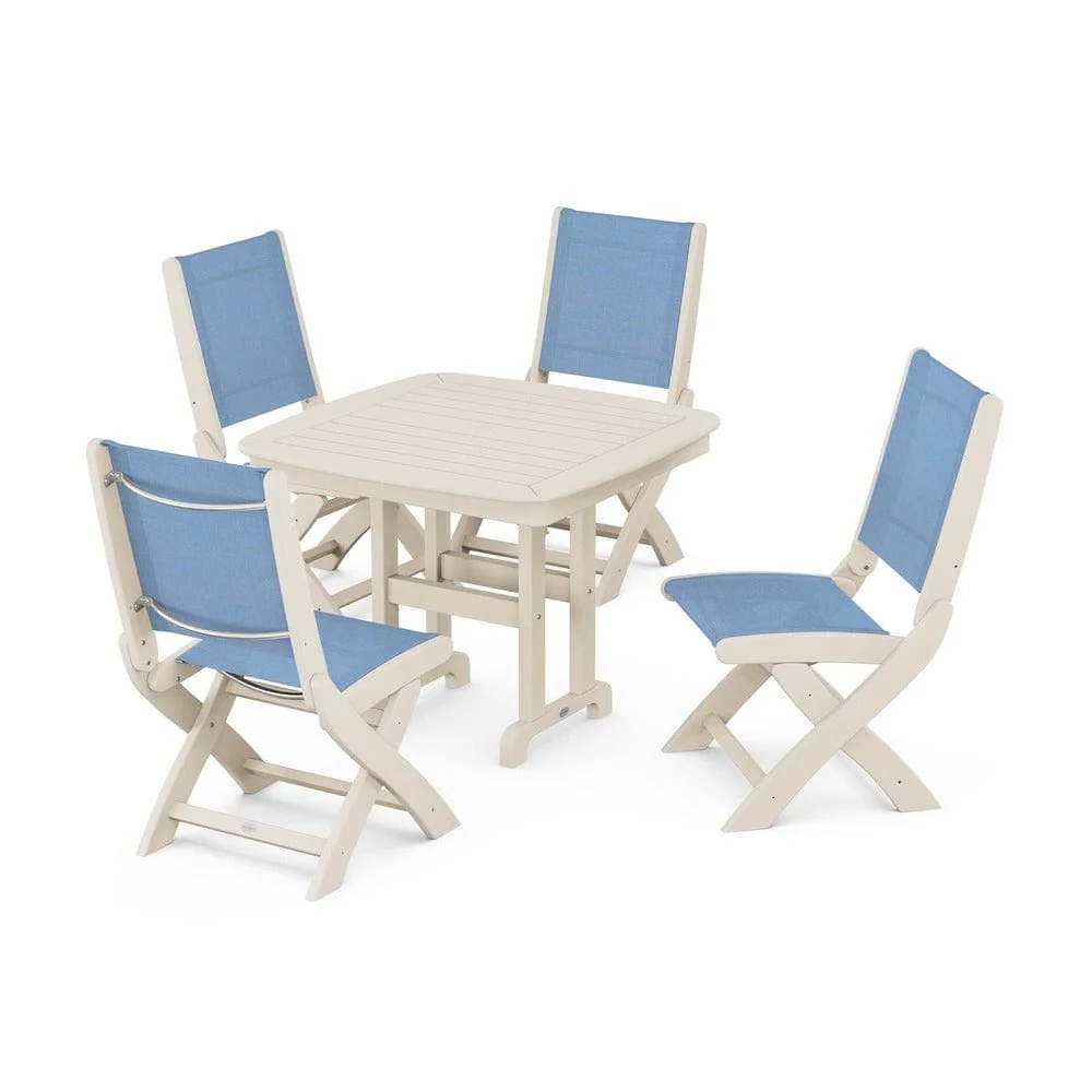 POLYWOOD® - Coastal Folding Side Chair 5-Piece Dining Set - PWS1238 - Image 30