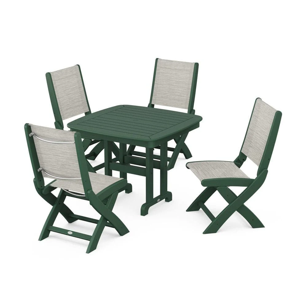 POLYWOOD® - Coastal Folding Side Chair 5-Piece Dining Set - PWS1238 - Image 33