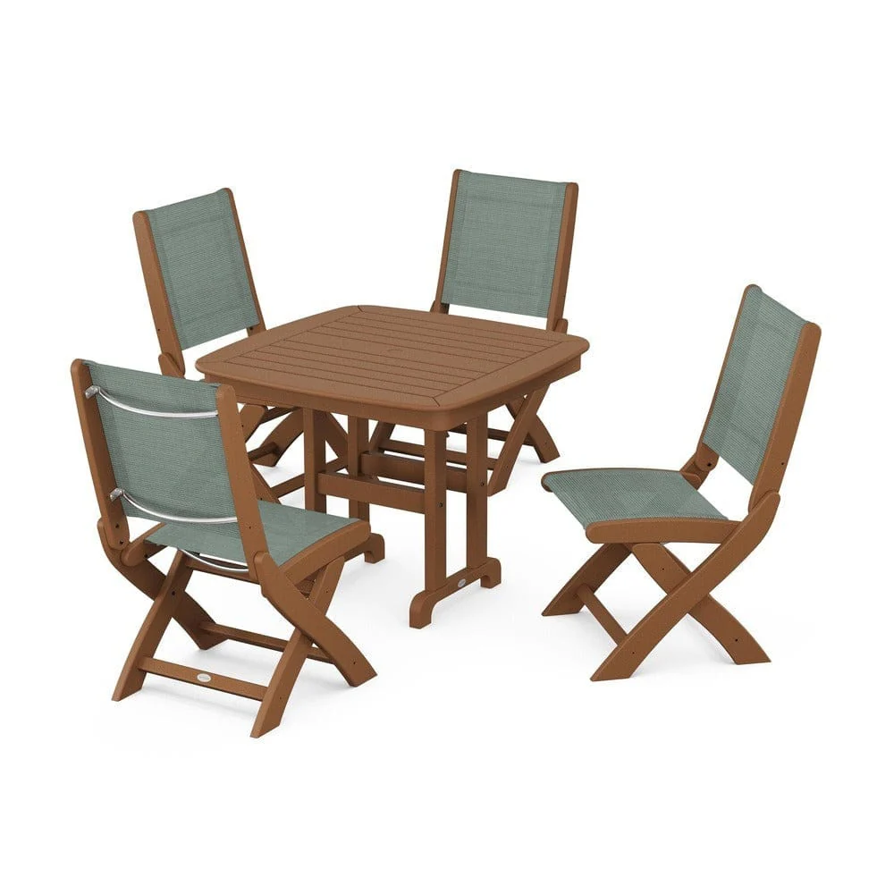 POLYWOOD® - Coastal Folding Side Chair 5-Piece Dining Set - PWS1238 - Image 36