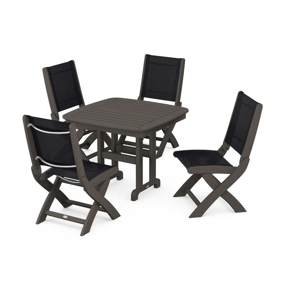 POLYWOOD® - Coastal Folding Side Chair 5-Piece Dining Set - PWS1238 - Image 37