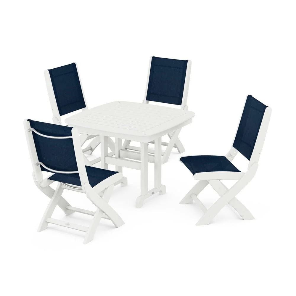 POLYWOOD® - Coastal Folding Side Chair 5-Piece Dining Set - PWS1238 - Image 38