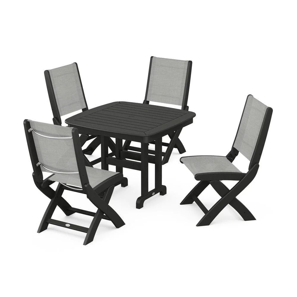 POLYWOOD® - Coastal Folding Side Chair 5-Piece Dining Set - PWS1238 - Image 39