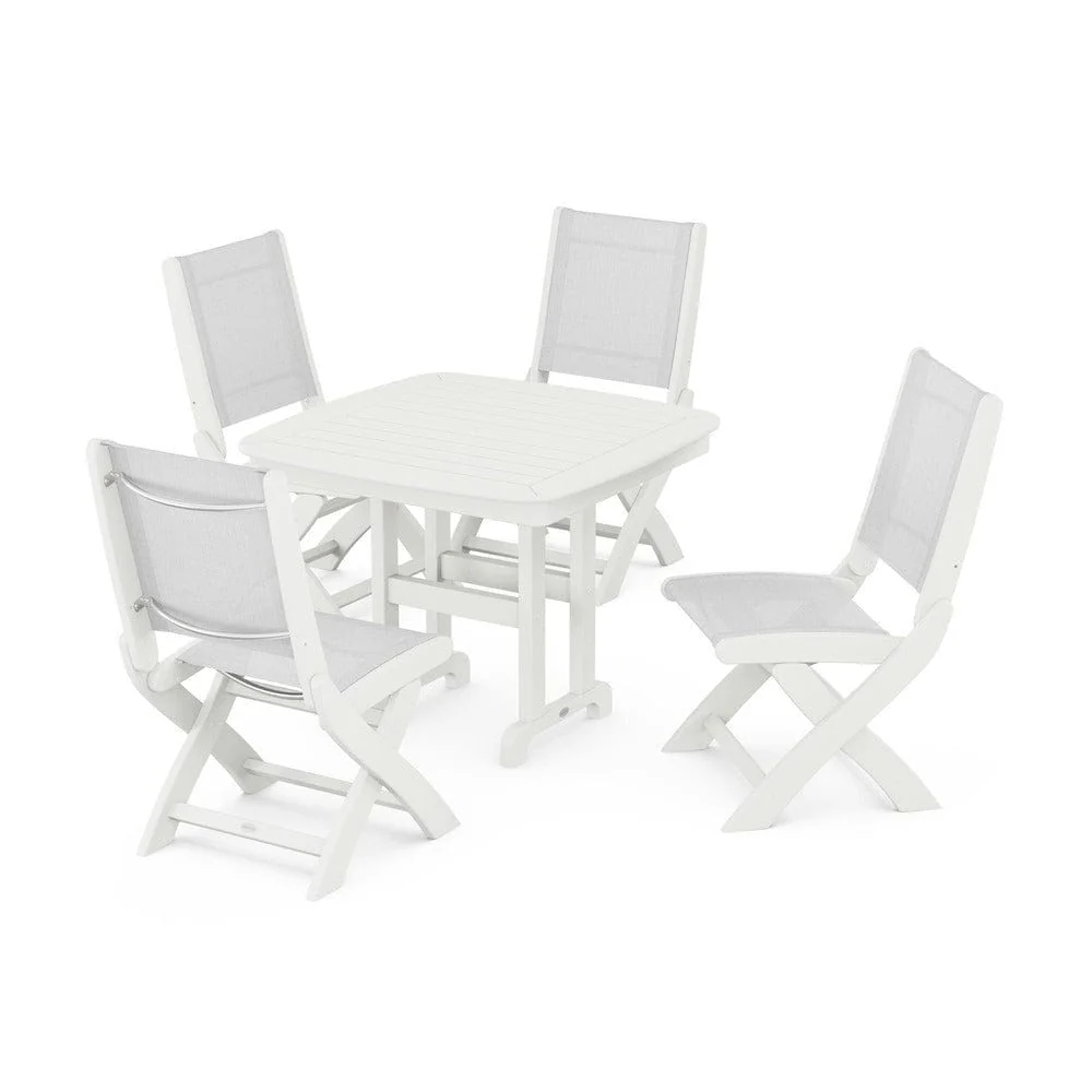 POLYWOOD® - Coastal Folding Side Chair 5-Piece Dining Set - PWS1238 - Image 41