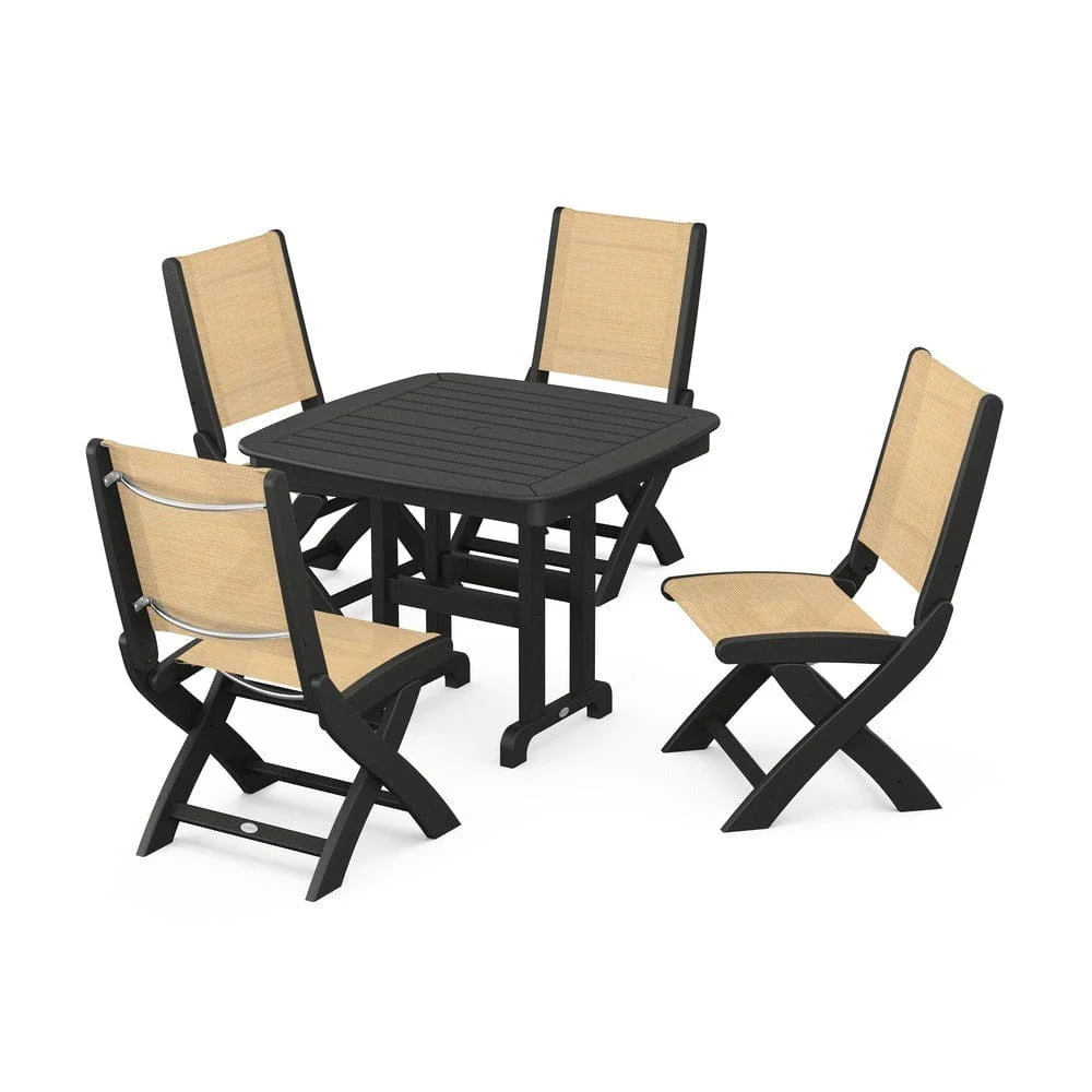 POLYWOOD® - Coastal Folding Side Chair 5-Piece Dining Set - PWS1238 - Image 46