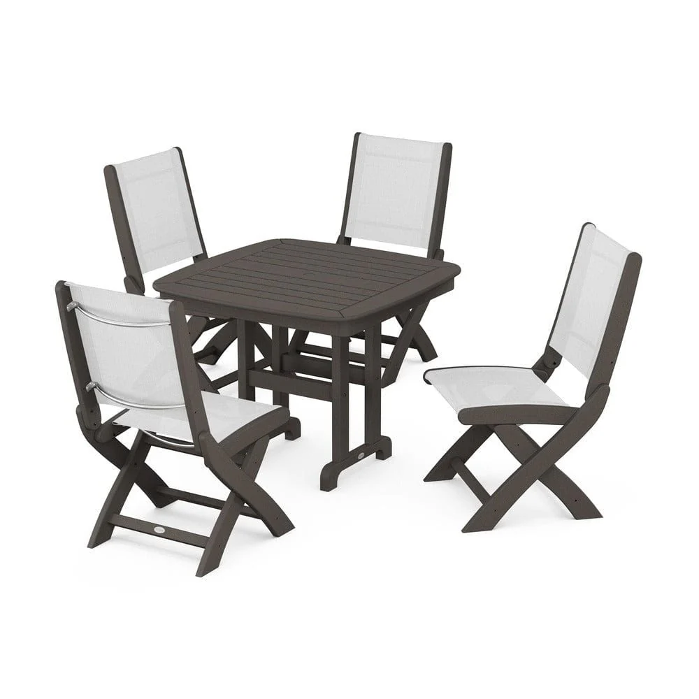 POLYWOOD® - Coastal Folding Side Chair 5-Piece Dining Set - PWS1238 - Image 48