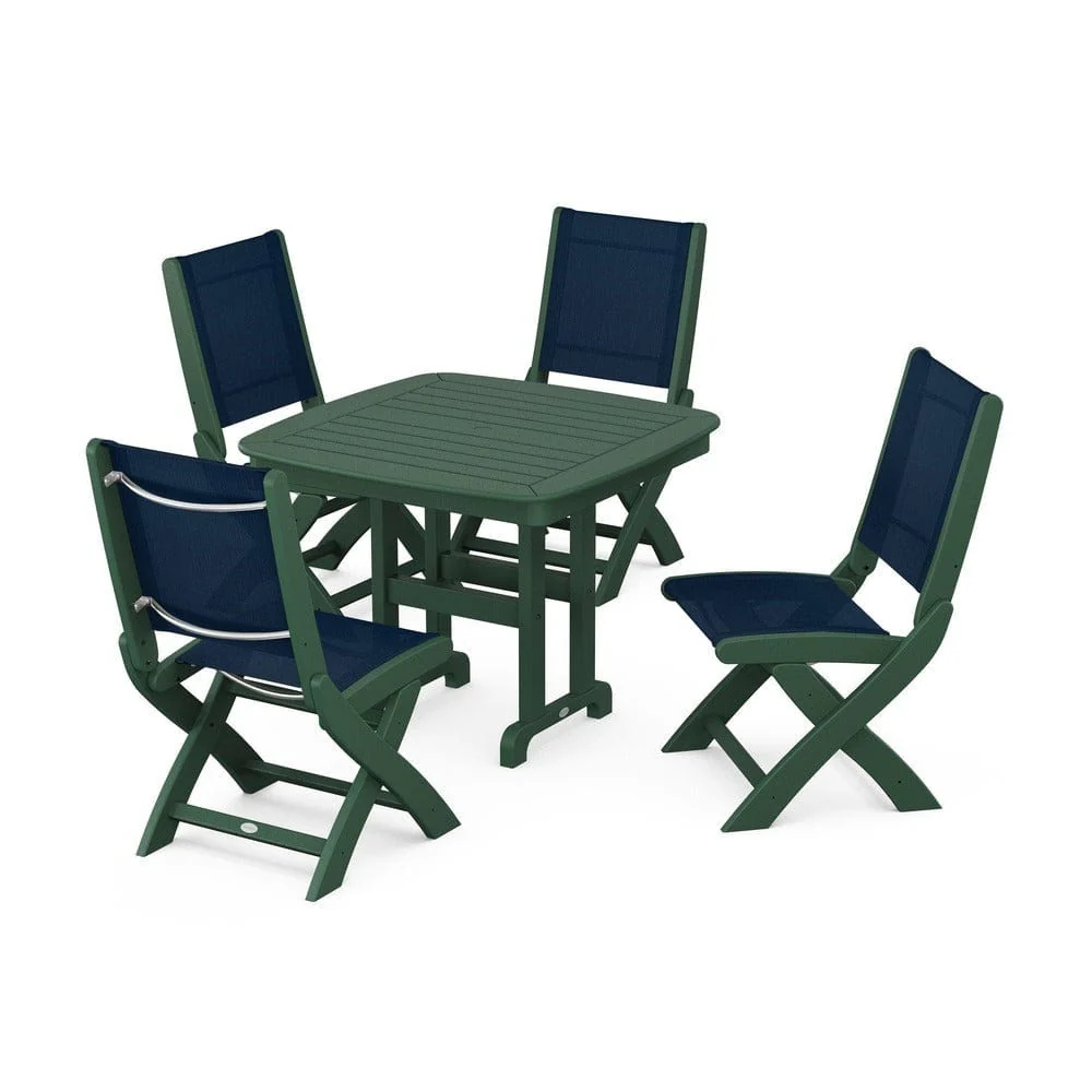 POLYWOOD® - Coastal Folding Side Chair 5-Piece Dining Set - PWS1238 - Image 55