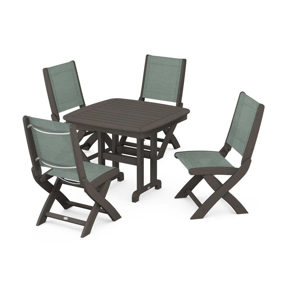 POLYWOOD® - Coastal Folding Side Chair 5-Piece Dining Set - PWS1238 - Image 58