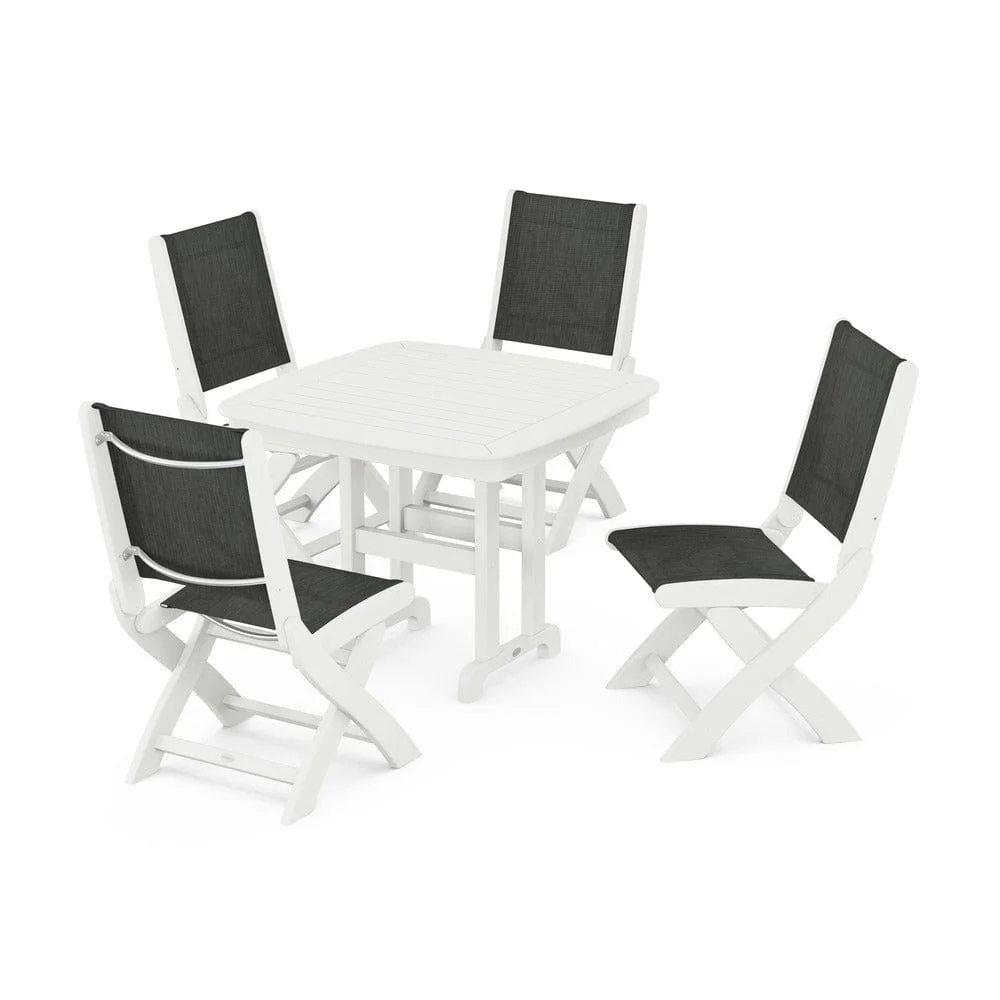 POLYWOOD® - Coastal Folding Side Chair 5-Piece Dining Set - PWS1238 - Image 6
