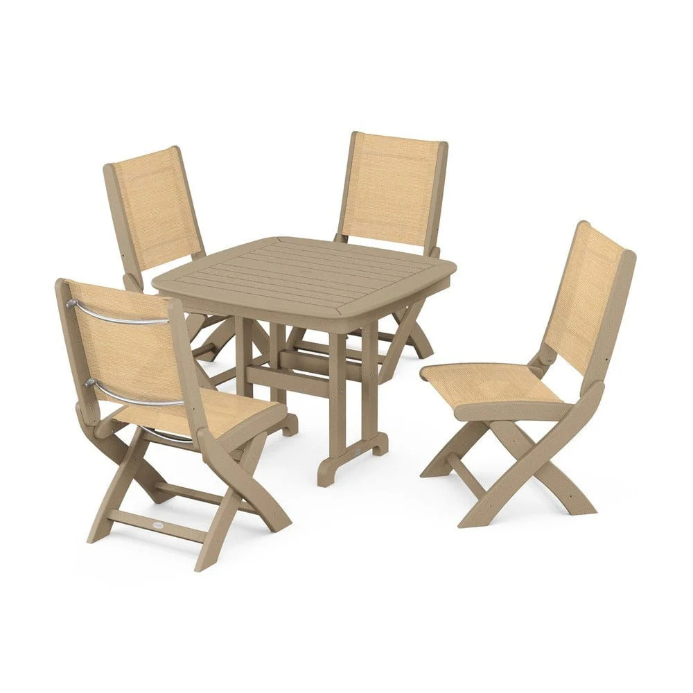 POLYWOOD® - Coastal Folding Side Chair 5-Piece Dining Set - PWS1238 - Image 60