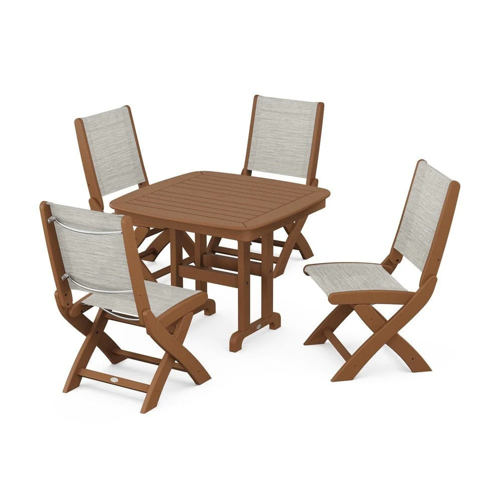 POLYWOOD® - Coastal Folding Side Chair 5-Piece Dining Set - PWS1238 - Image 61
