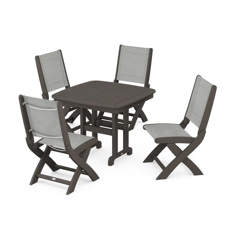 POLYWOOD® - Coastal Folding Side Chair 5-Piece Dining Set - PWS1238 - Image 64