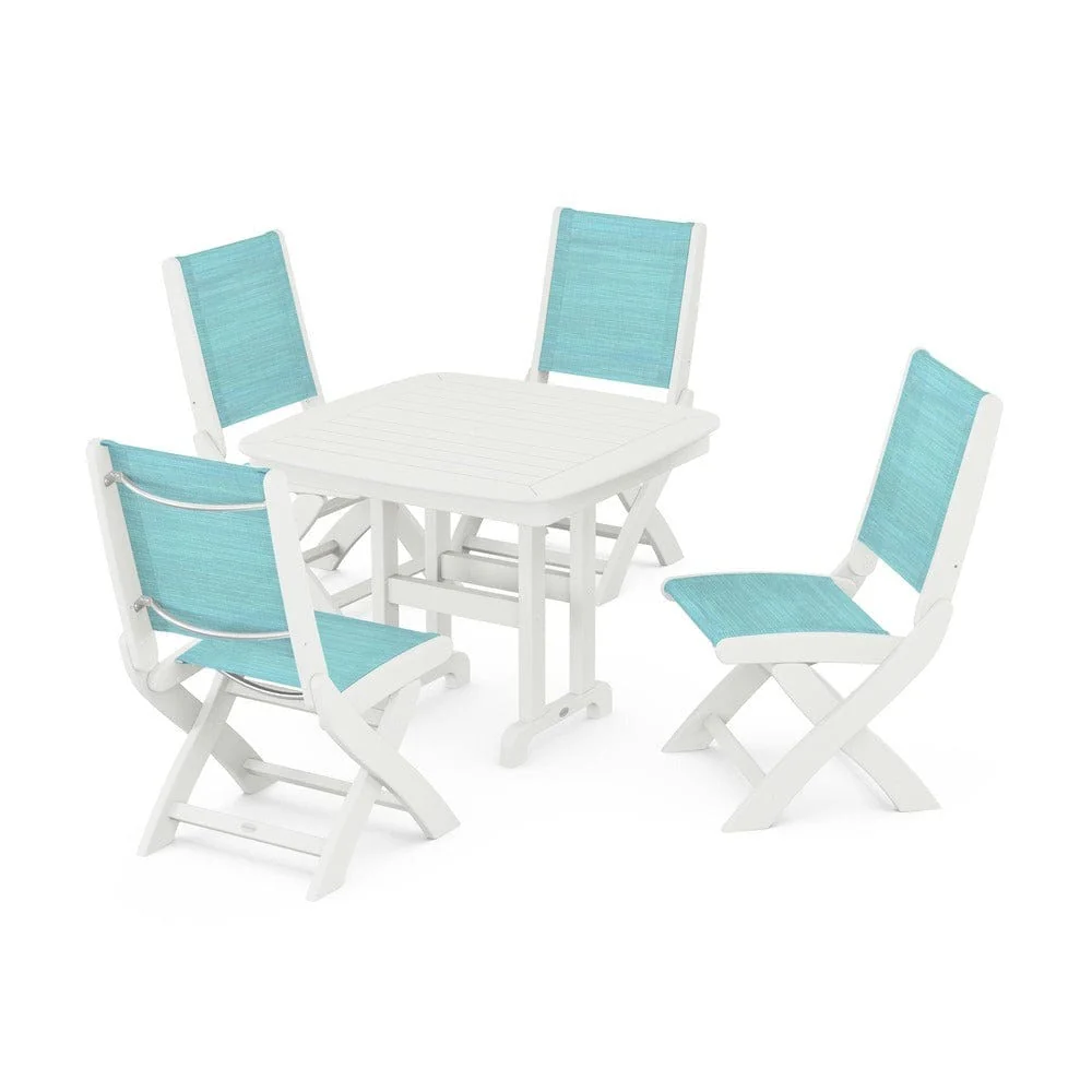 POLYWOOD® - Coastal Folding Side Chair 5-Piece Dining Set - PWS1238 - Image 65