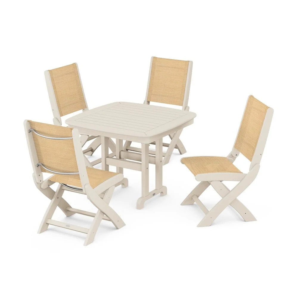 POLYWOOD® - Coastal Folding Side Chair 5-Piece Dining Set - PWS1238 - Image 68