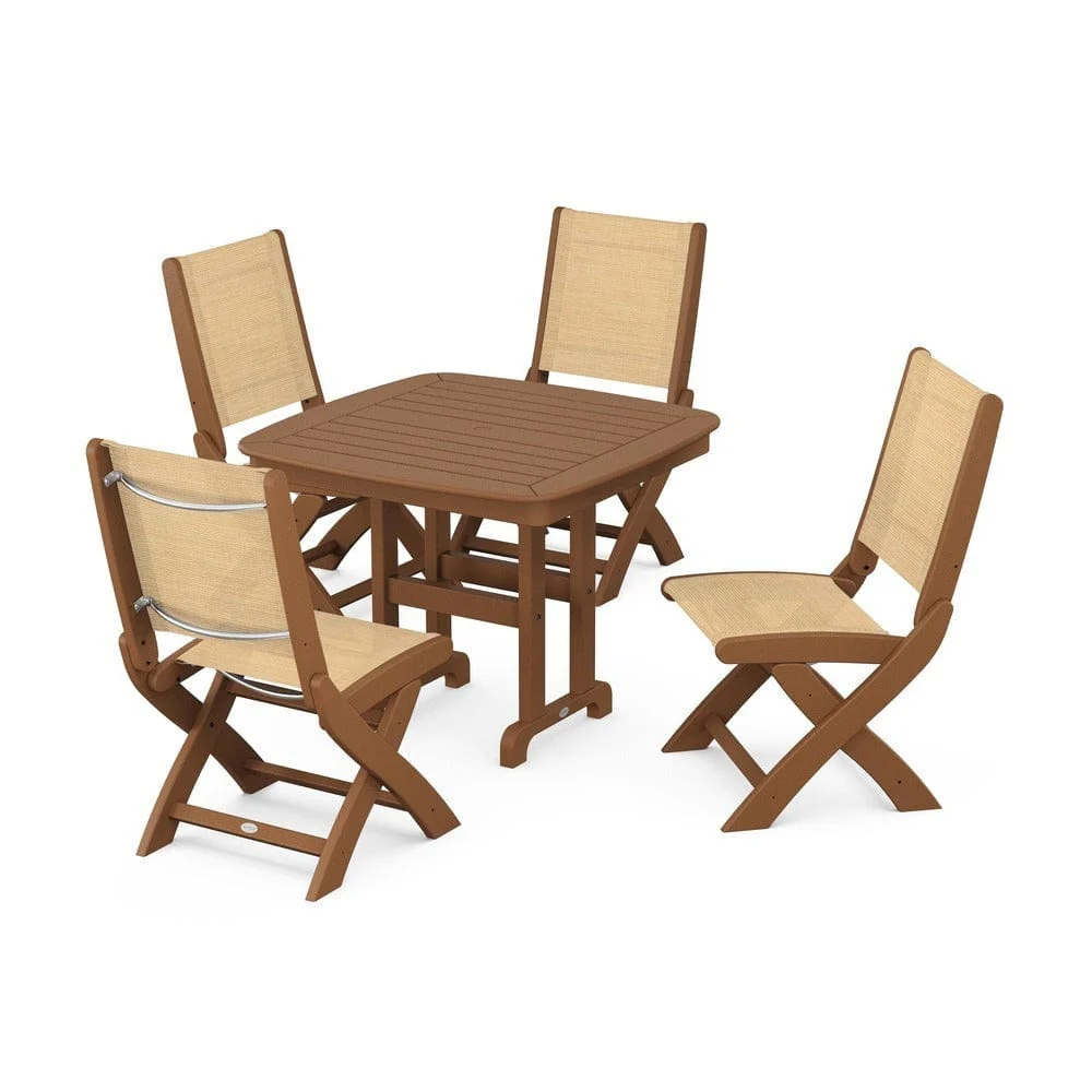 POLYWOOD® - Coastal Folding Side Chair 5-Piece Dining Set - PWS1238 - Image 73