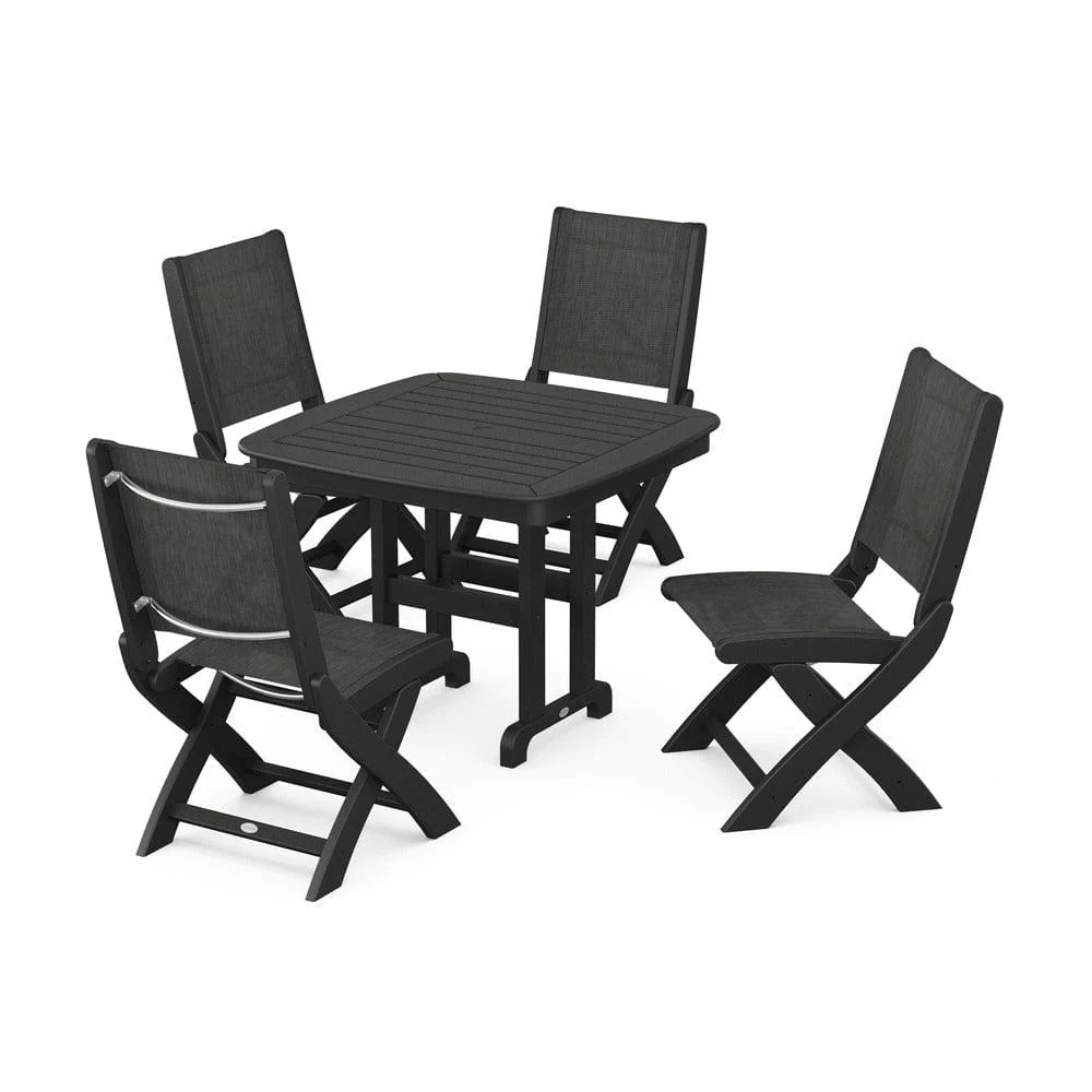 POLYWOOD® - Coastal Folding Side Chair 5-Piece Dining Set - PWS1238 - Image 79