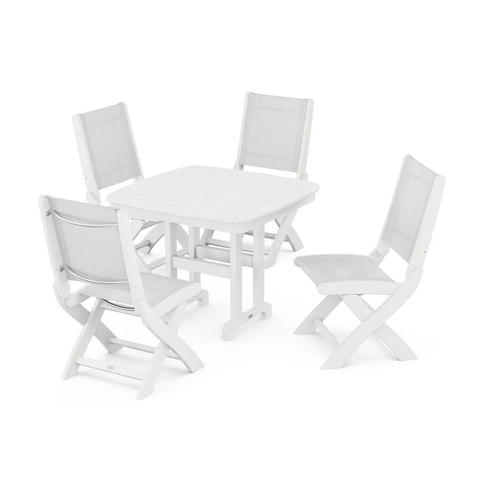 POLYWOOD® - Coastal Folding Side Chair 5-Piece Dining Set - PWS1238 - Image 8