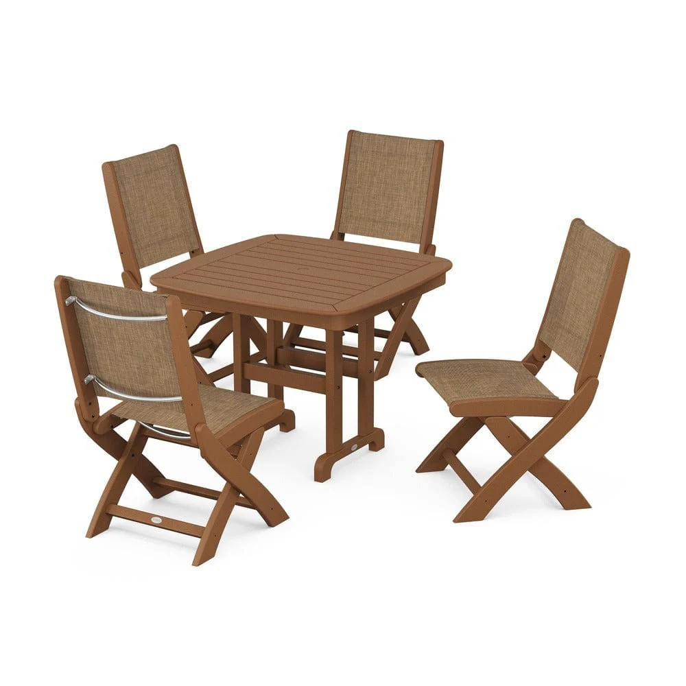 POLYWOOD® - Coastal Folding Side Chair 5-Piece Dining Set - PWS1238 - Image 82