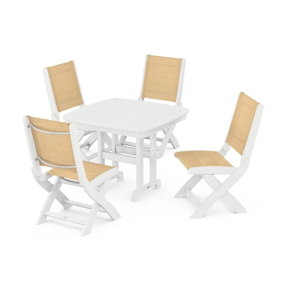 POLYWOOD® - Coastal Folding Side Chair 5-Piece Dining Set - PWS1238 - Image 84