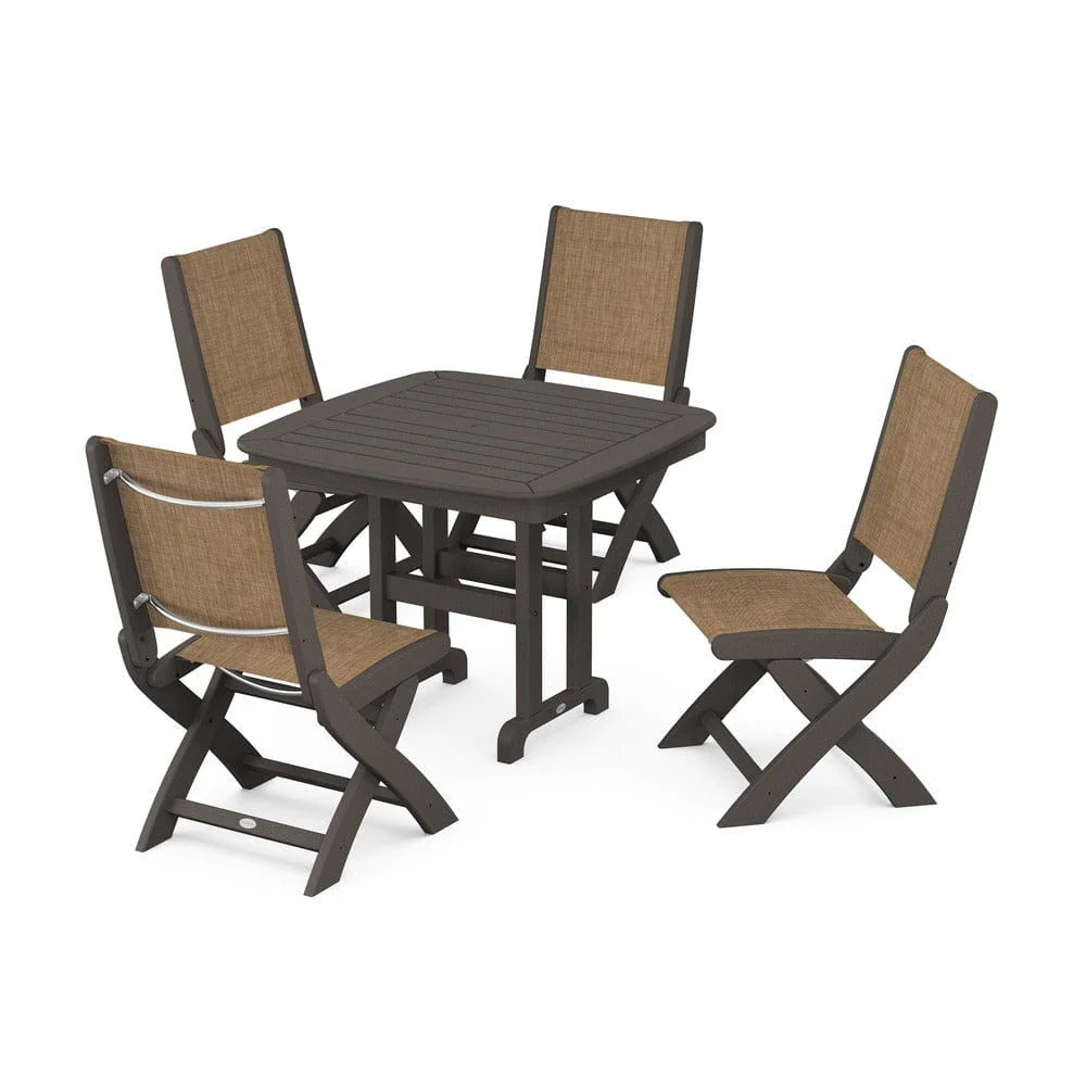 POLYWOOD® - Coastal Folding Side Chair 5-Piece Dining Set - PWS1238 - Image 85