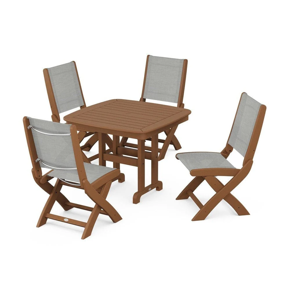 POLYWOOD® - Coastal Folding Side Chair 5-Piece Dining Set - PWS1238 - Image 86