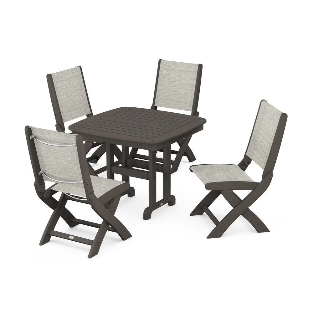POLYWOOD® - Coastal Folding Side Chair 5-Piece Dining Set - PWS1238 - Image 92