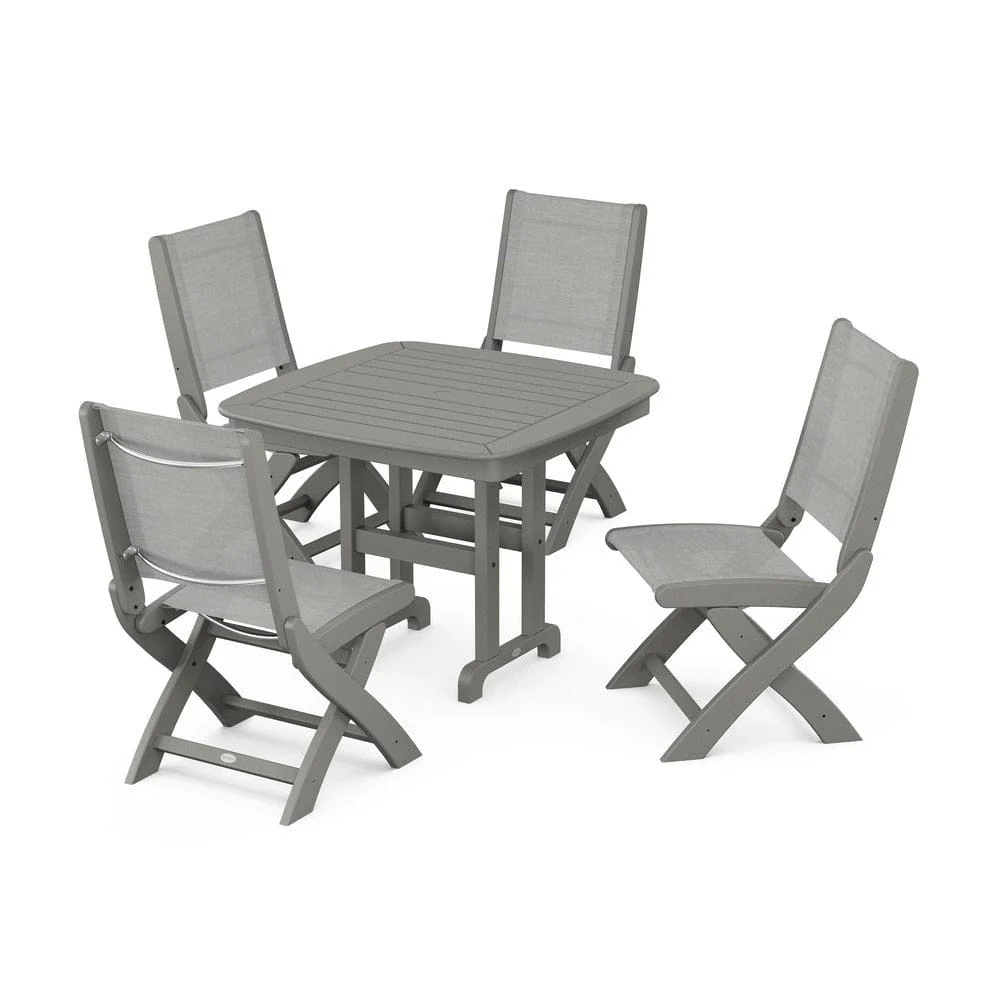 POLYWOOD® - Coastal Folding Side Chair 5-Piece Dining Set - PWS1238 - Image 93