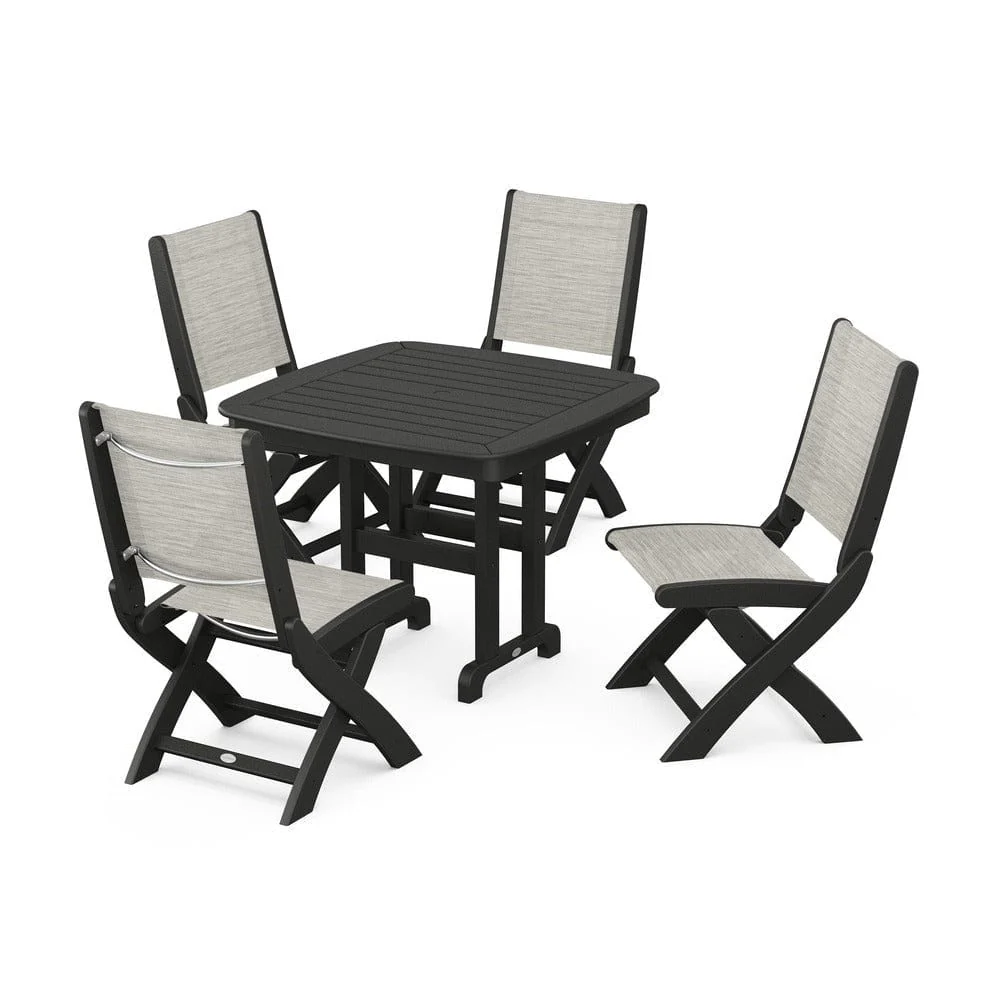 POLYWOOD® - Coastal Folding Side Chair 5-Piece Dining Set - PWS1238 - Image 96