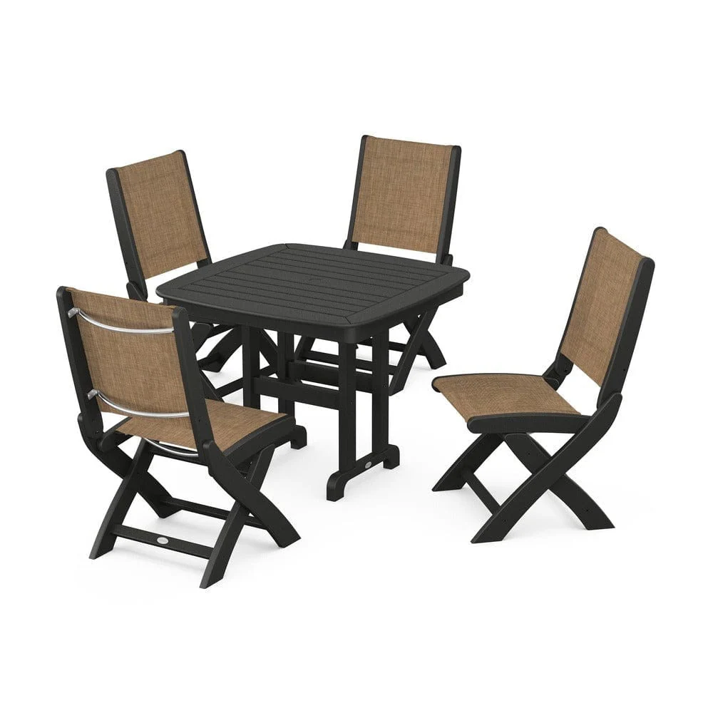 POLYWOOD® - Coastal Folding Side Chair 5-Piece Dining Set - PWS1238 - Image 99