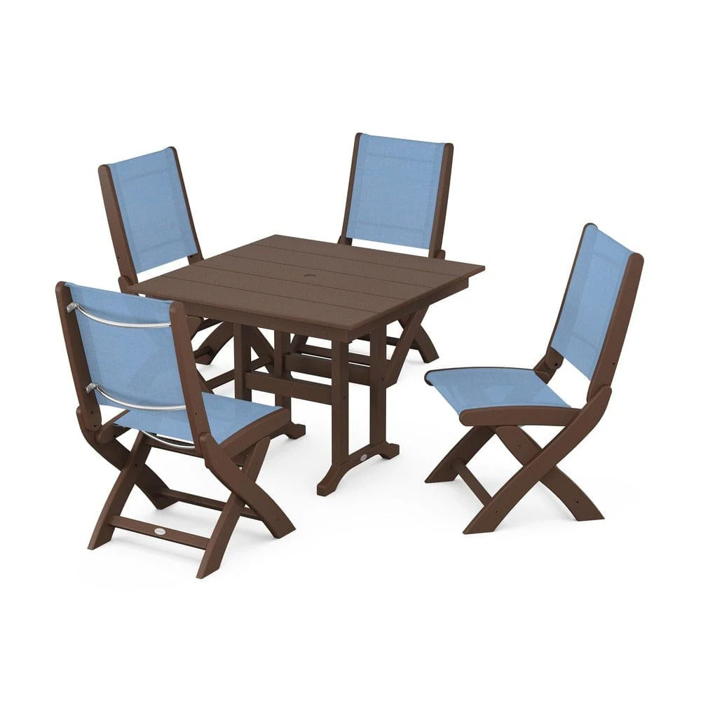 POLYWOOD® - Coastal Folding Side Chair 5-Piece Farmhouse Dining Set - PWS1143 - Image 34