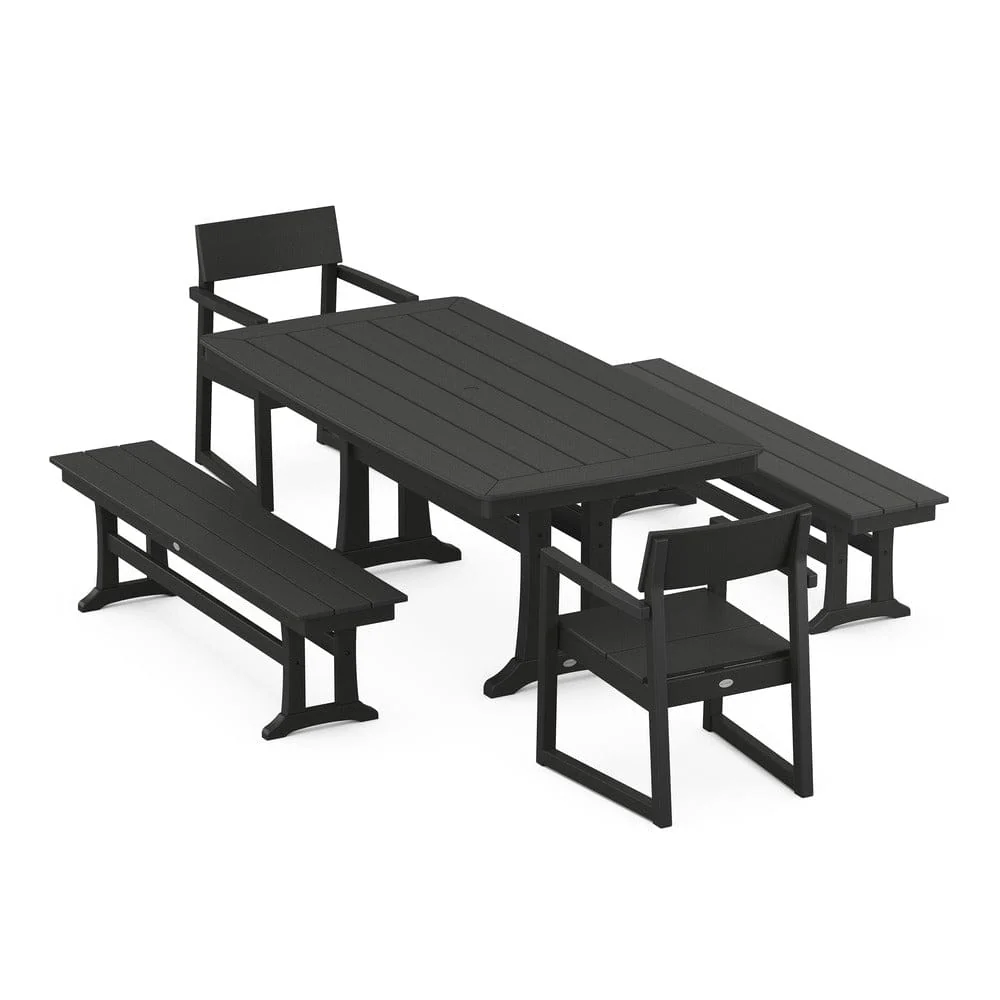 POLYWOOD® EDGE 5-Piece Dining Set with Trestle Legs - PWS1038 - Image 11
