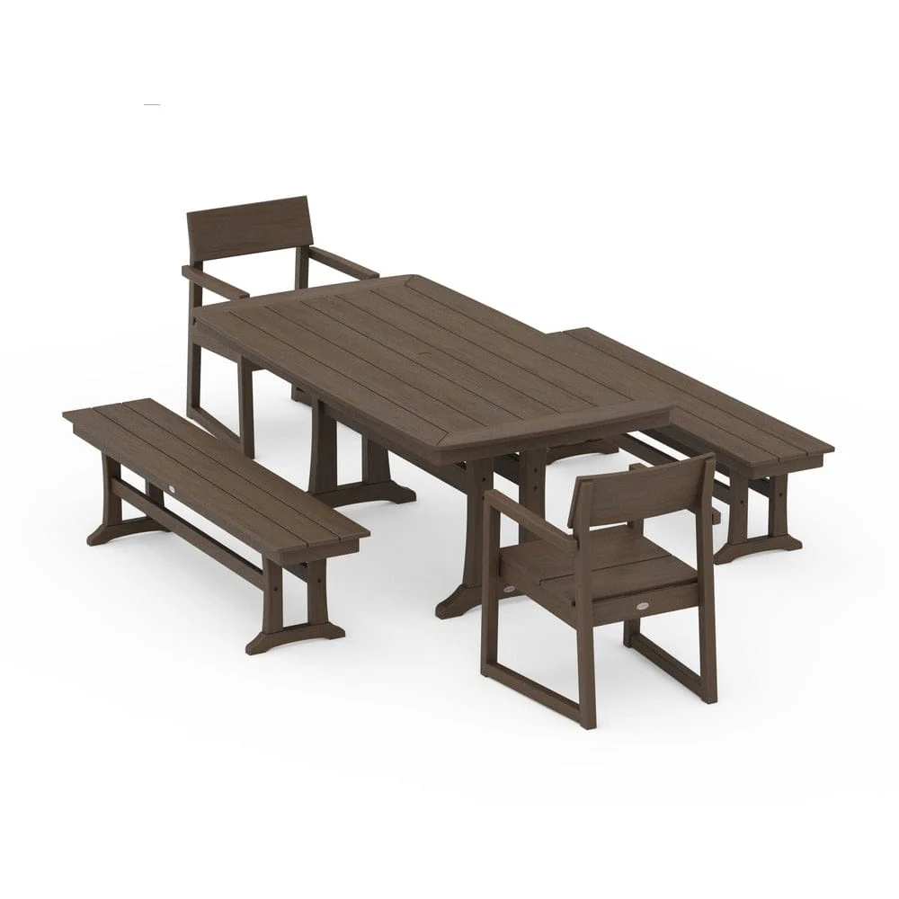 POLYWOOD® EDGE 5-Piece Dining Set with Trestle Legs - PWS1038 - Image 13