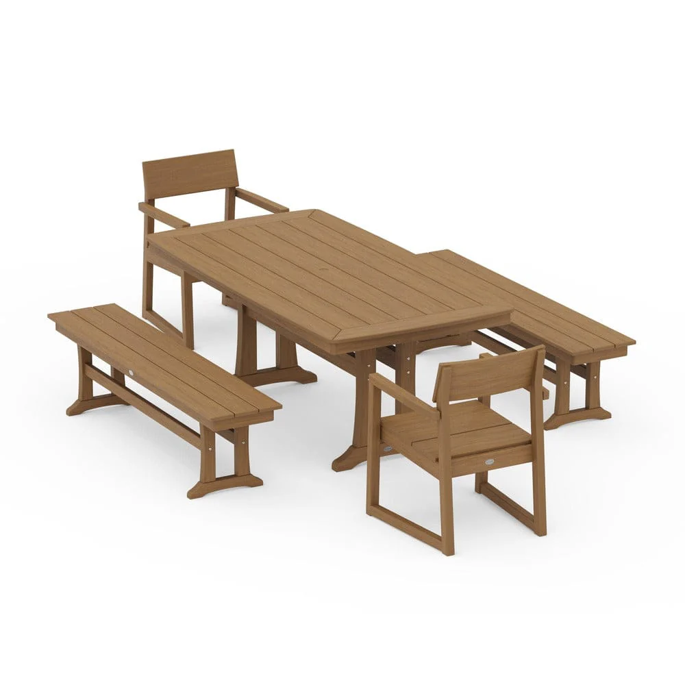 POLYWOOD® EDGE 5-Piece Dining Set with Trestle Legs - PWS1038 - Image 14