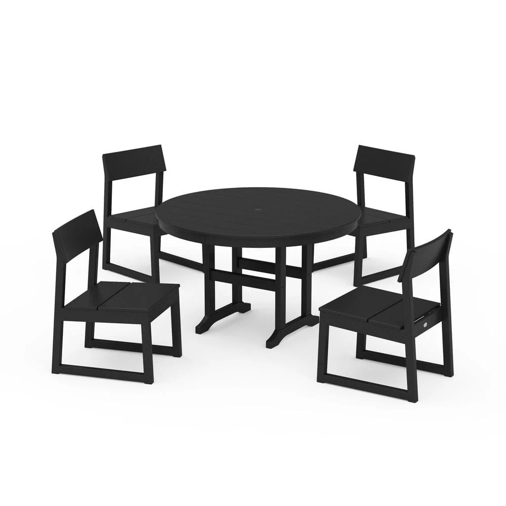 POLYWOOD® EDGE Side Chair 5-Piece Round Farmhouse Dining Set - PWS1360 - Image 6