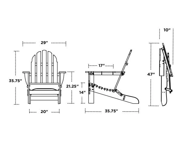 POLYWOOD® Classic Folding Adirondack Chair - AD5030 - Image 8