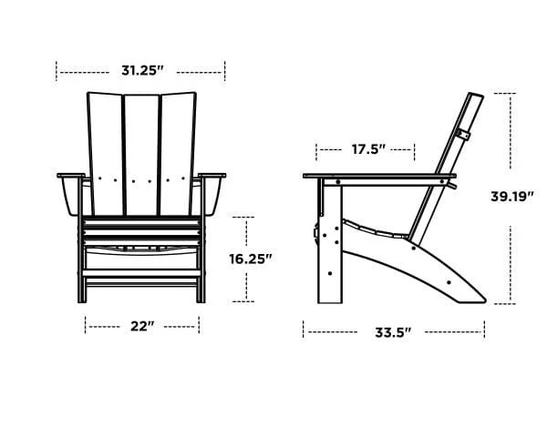 POLYWOOD® Adirondack Chair - Modern Curveback - AD620 - Image 9